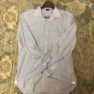 J. Crew Men’s blue and grey plaid dress shirt